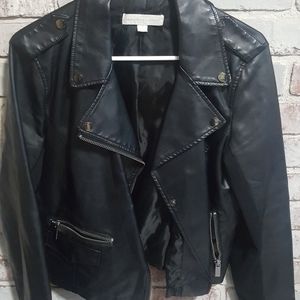 Faux leather black moto jacket